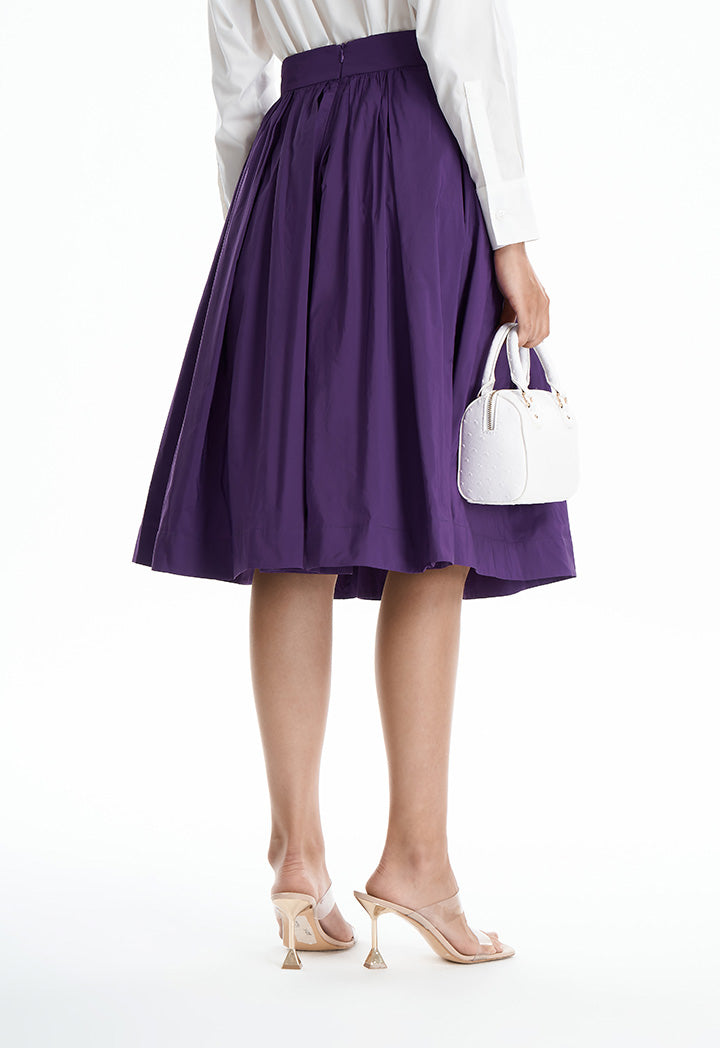 Box Pleat Solid Skirt