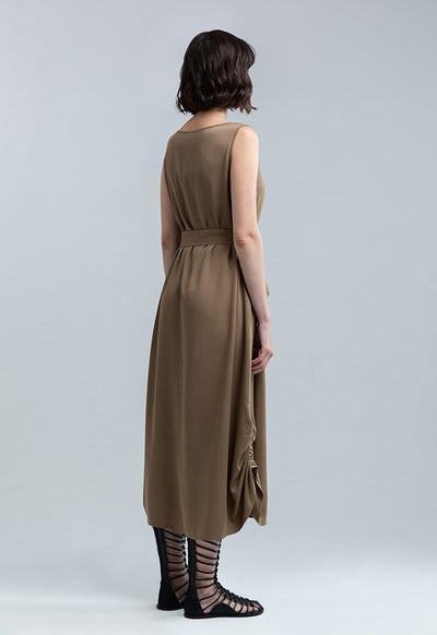 Solid Round Hem Swing Dress