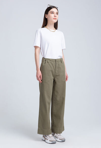 Wide Hem Straight Cut Trouser