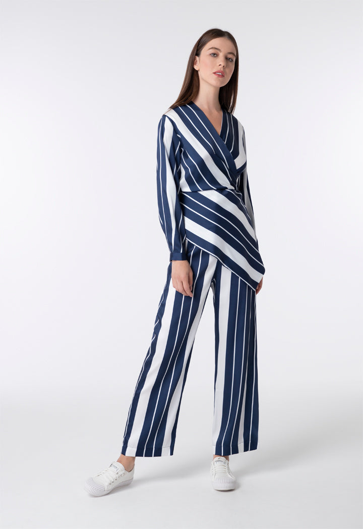 Navy Striped Pants - Fresqa