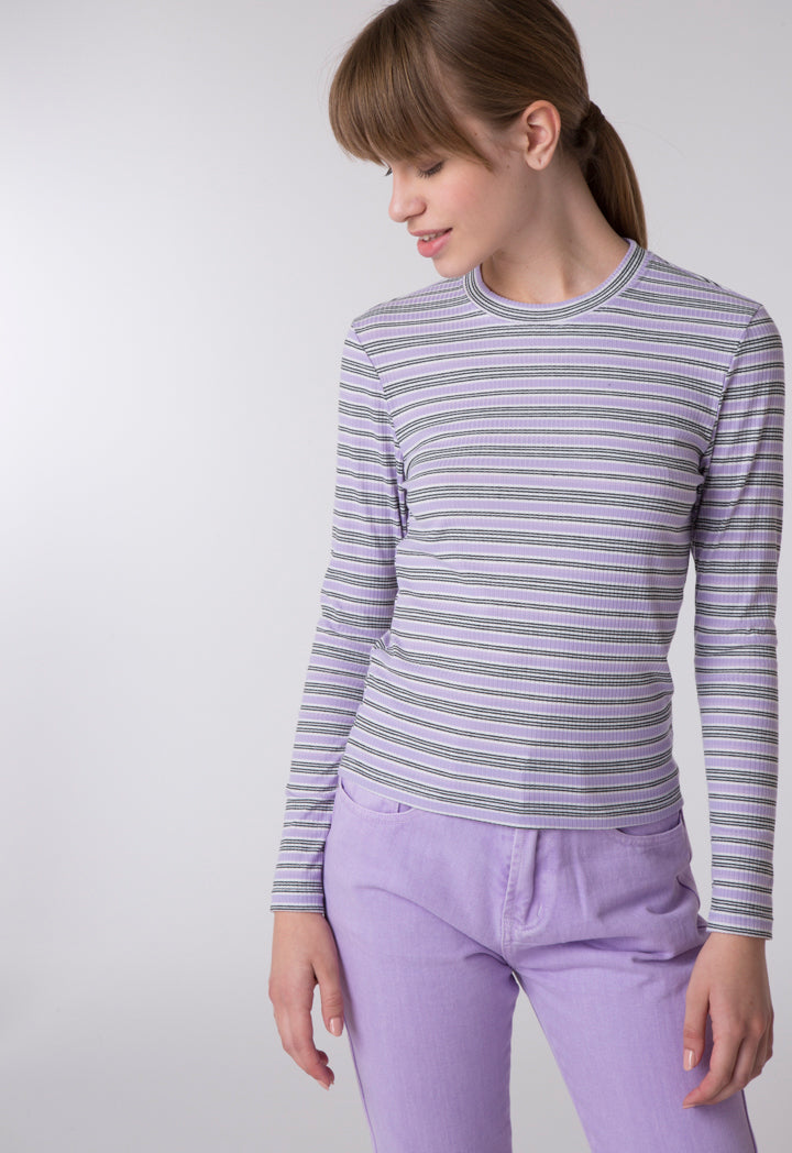 Striped Textured Fabric Top