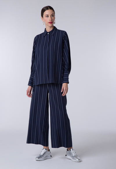 Navy Striped Culottes