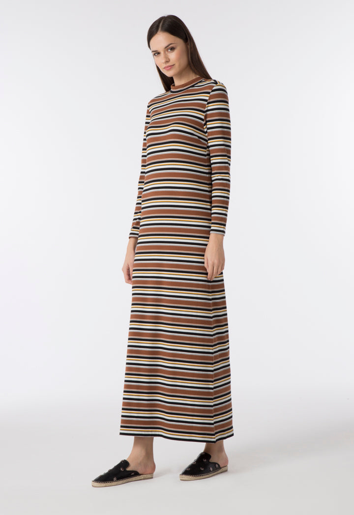 Ribbed Stripes Knit Dress