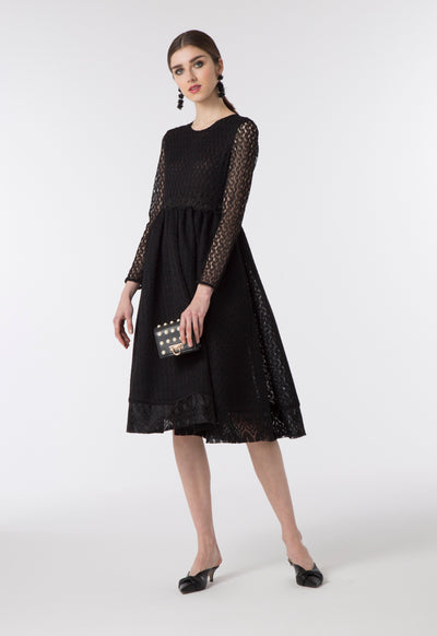 Mesh Embellished Lace Dress