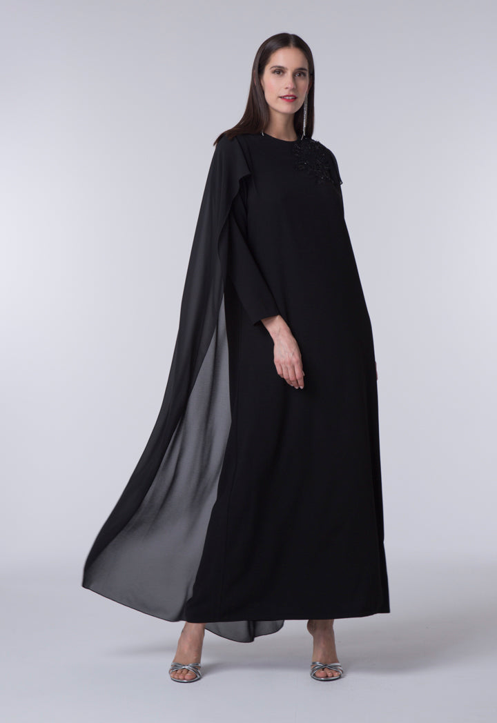 Chiffon Cape Overlay Dress