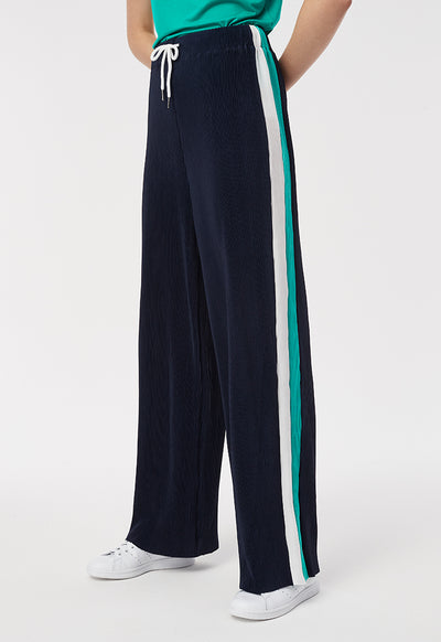 Contrast Side Panel Pleated Trouser