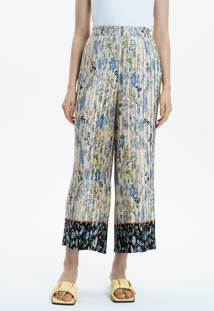 Multi Print Pleated Culottes