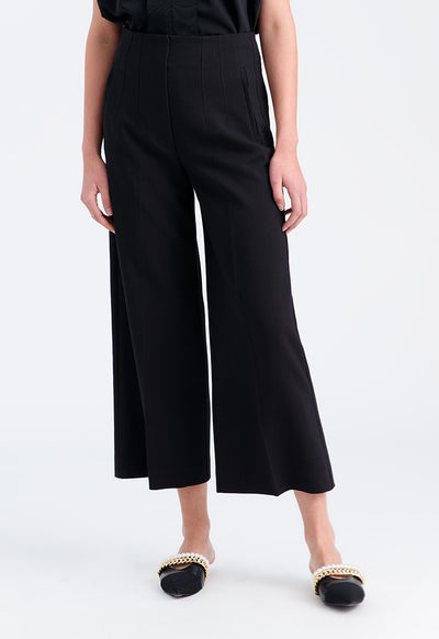 Solid Pleated Culottes