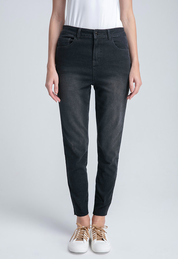 Raw Hem Basic Denim Trouser