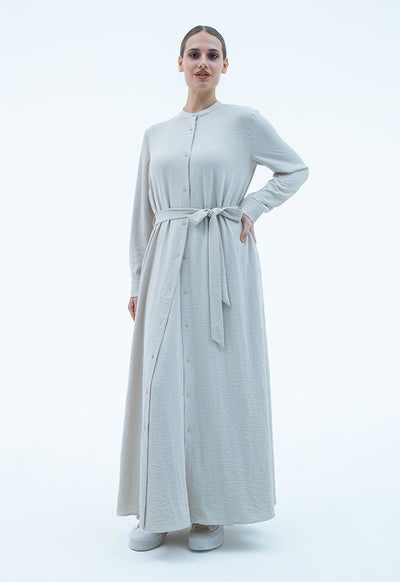 Maxi Shirt Dress With Self-Fabric Belt