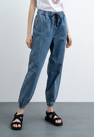 Denim Jogger With Elasticated Waist