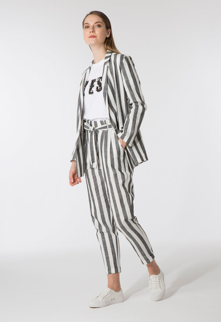 High Waist Striped Trouser