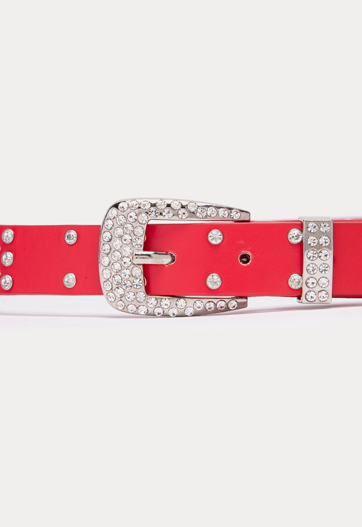 Rhinestone Stud Buckle Belt