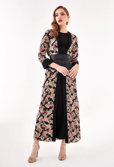 Paisley Print Long Kimono