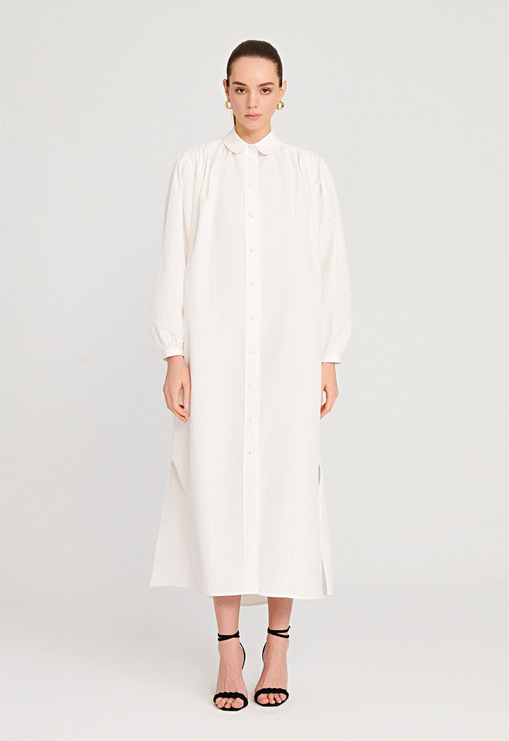 Peter Pan Collar Poplin Shirt Dress