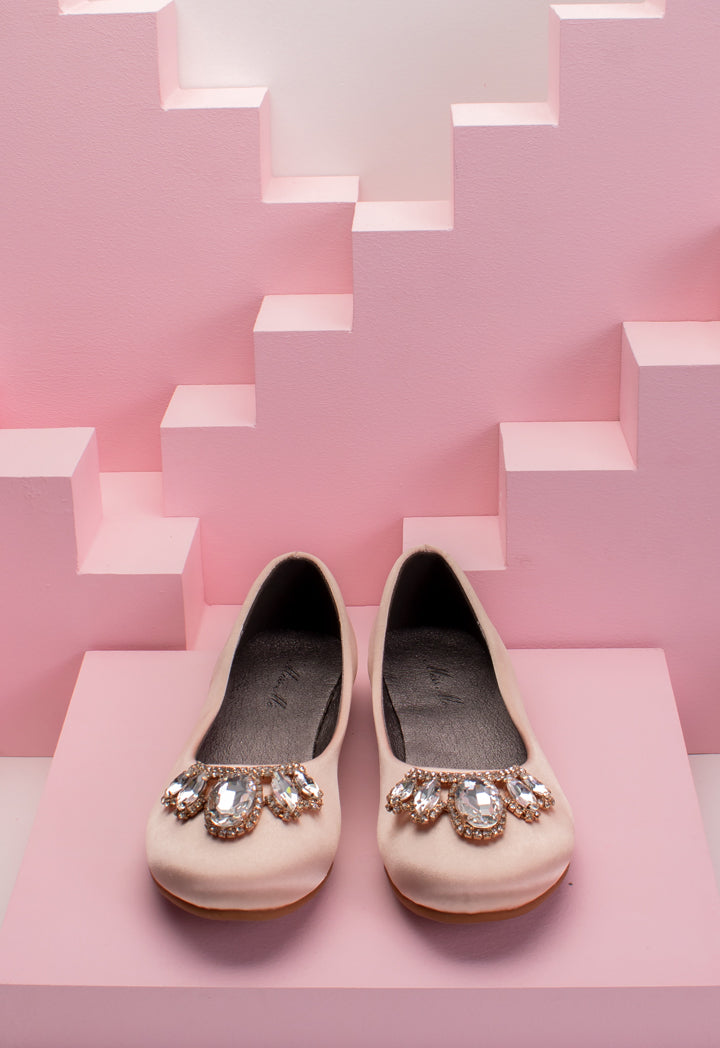 Rhinestone Embellished Flat Shoes