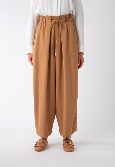 Crepe Culotte With Waist Drawstring