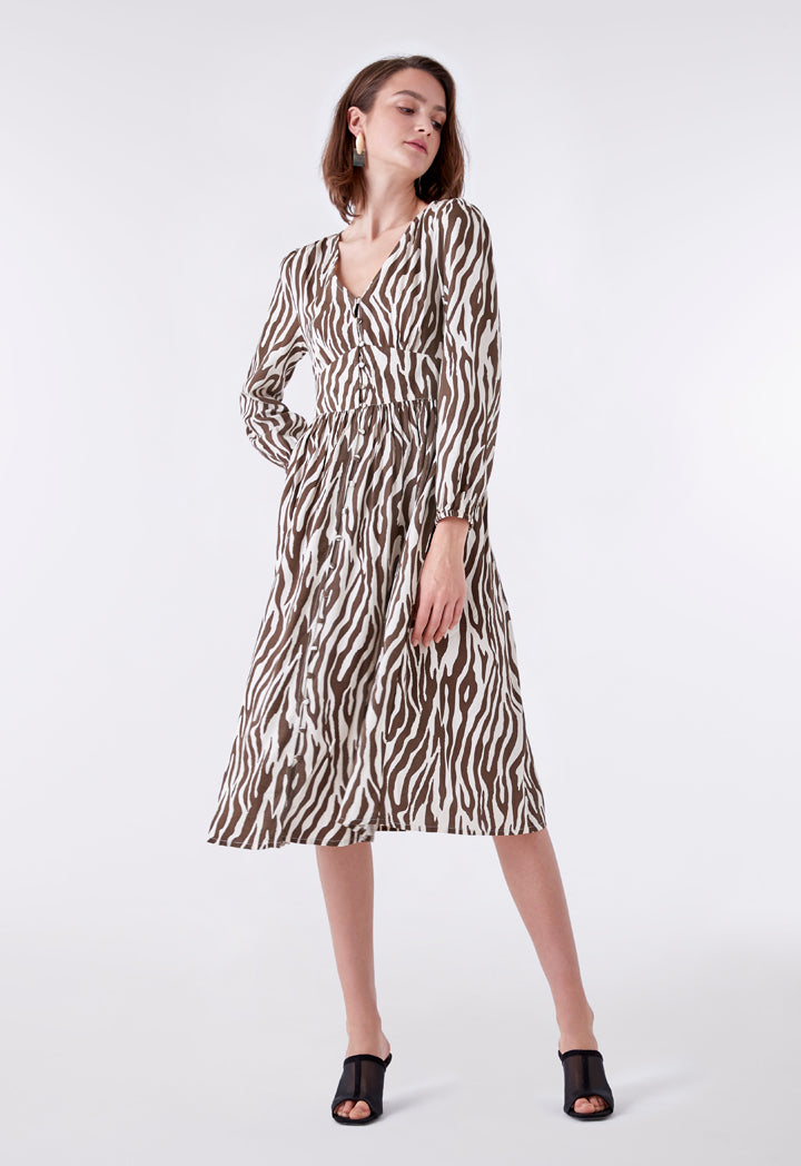 Brown Animal Print Dress