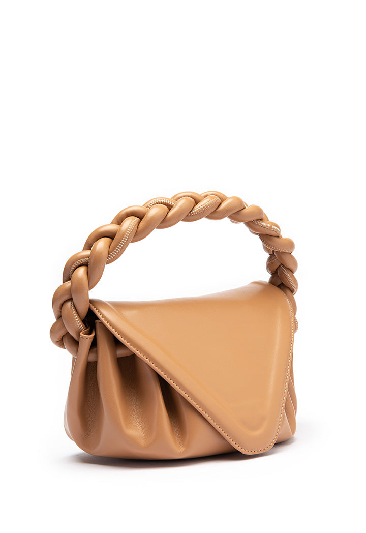 Flap Top Ruched Handbag