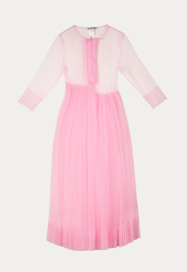 Mesh Tulle Pleated Outer Dress