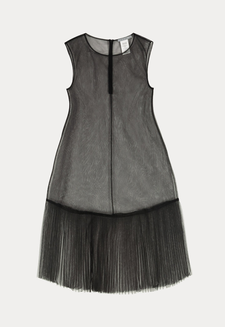 Sheer Mesh Sleeveless Outer Dress