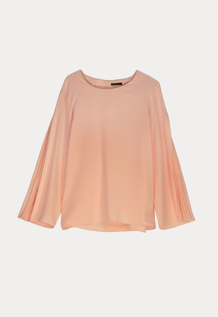 Round Neck Pleated Sleeve - Fresqa