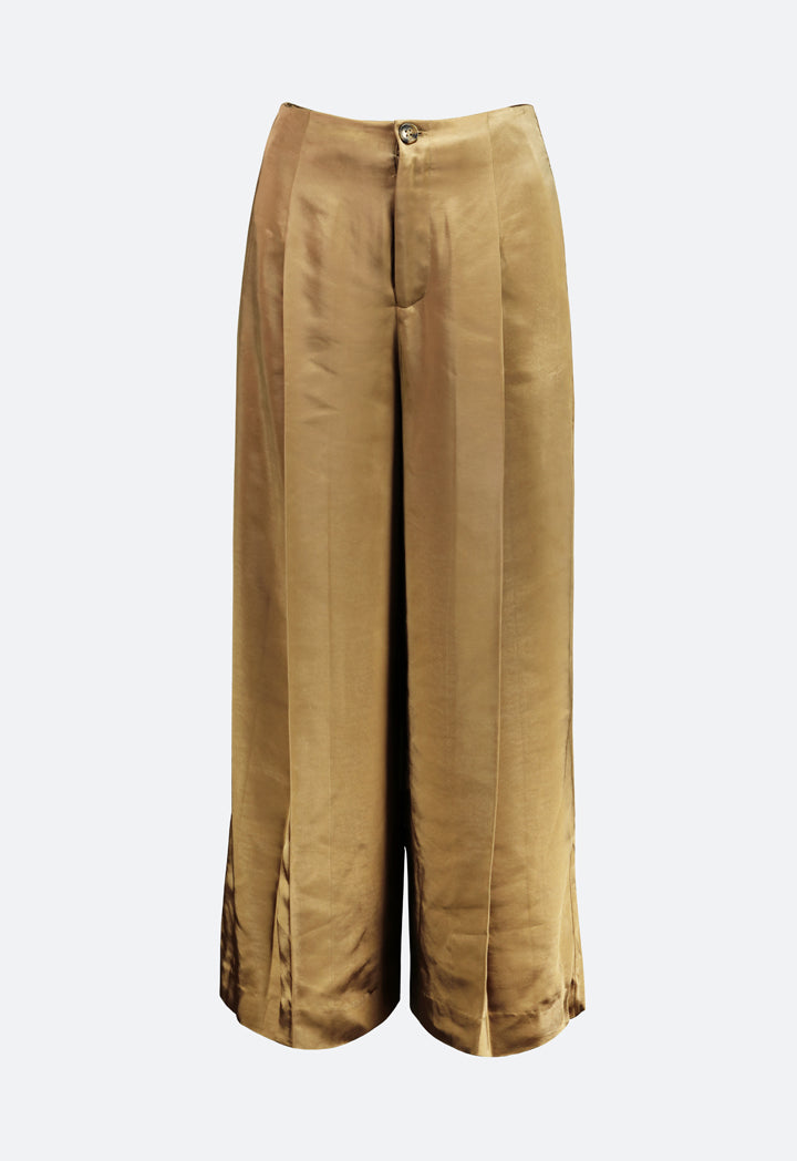 Front Pleats Wide Leg Trouser