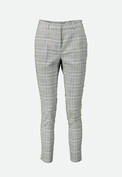 Contrast Side Seam Plaid Trouser