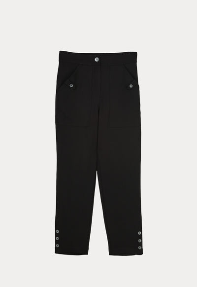 Solid Trouser With Buttoned Details