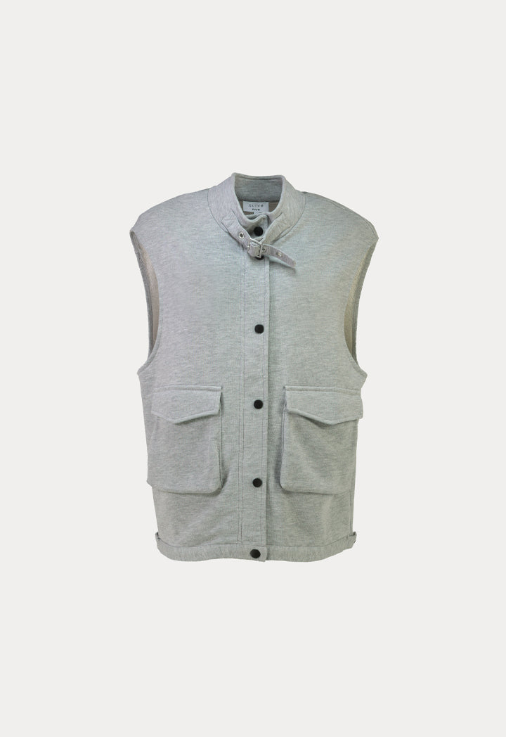 Melange Jersey Sleeveless Jacket