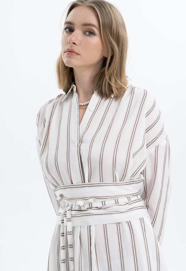 Striped Maxi Shirt Dress