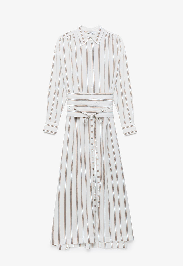 Striped Maxi Shirt Dress