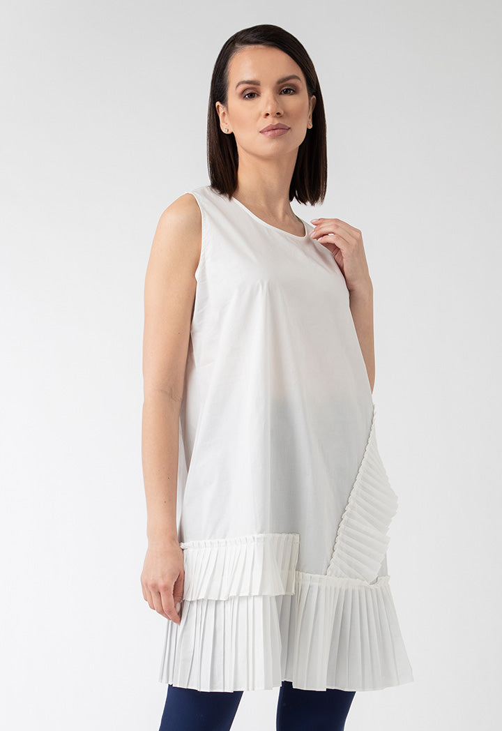 Scoop Neck Pleated Top