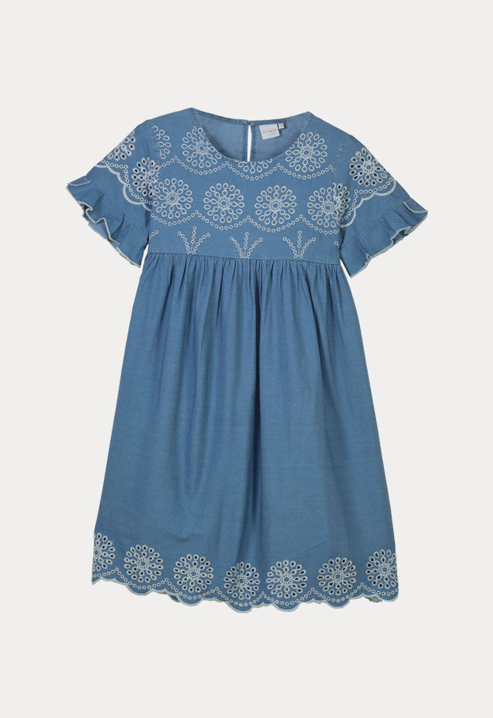 Scallop Floral Ruffle Lace Dress