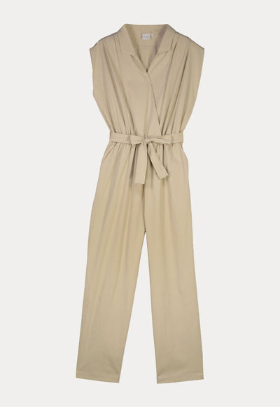 Solid Belted Jumpsuit