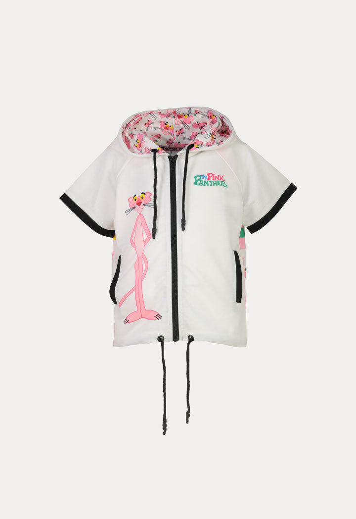 Pink Panther Printed Drawstring Hoodie Jacket