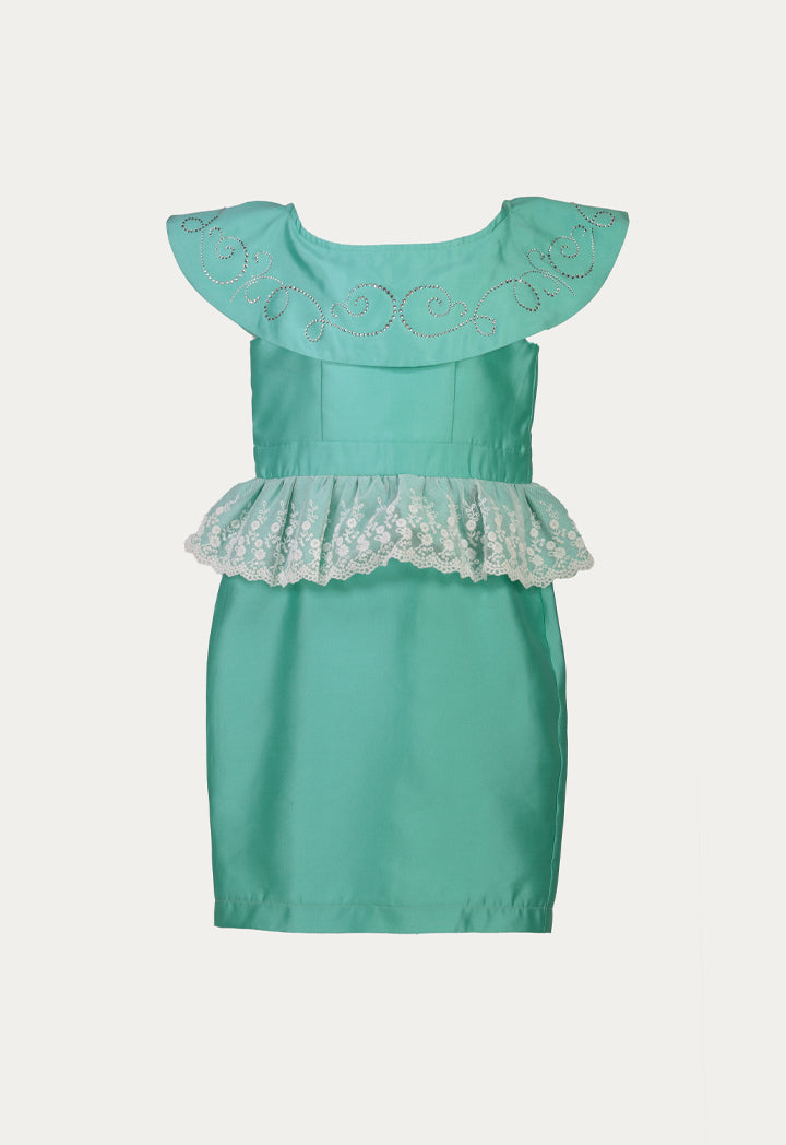 Peplum Embroidered Dress