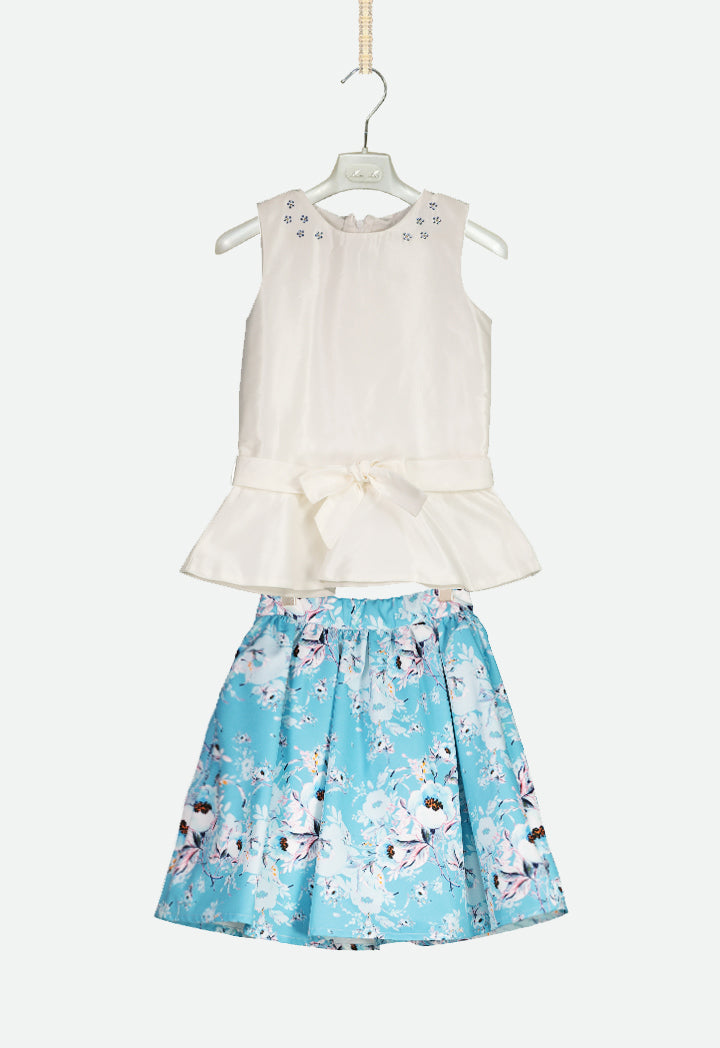 Peplum Blouse And Floral Skirt Set