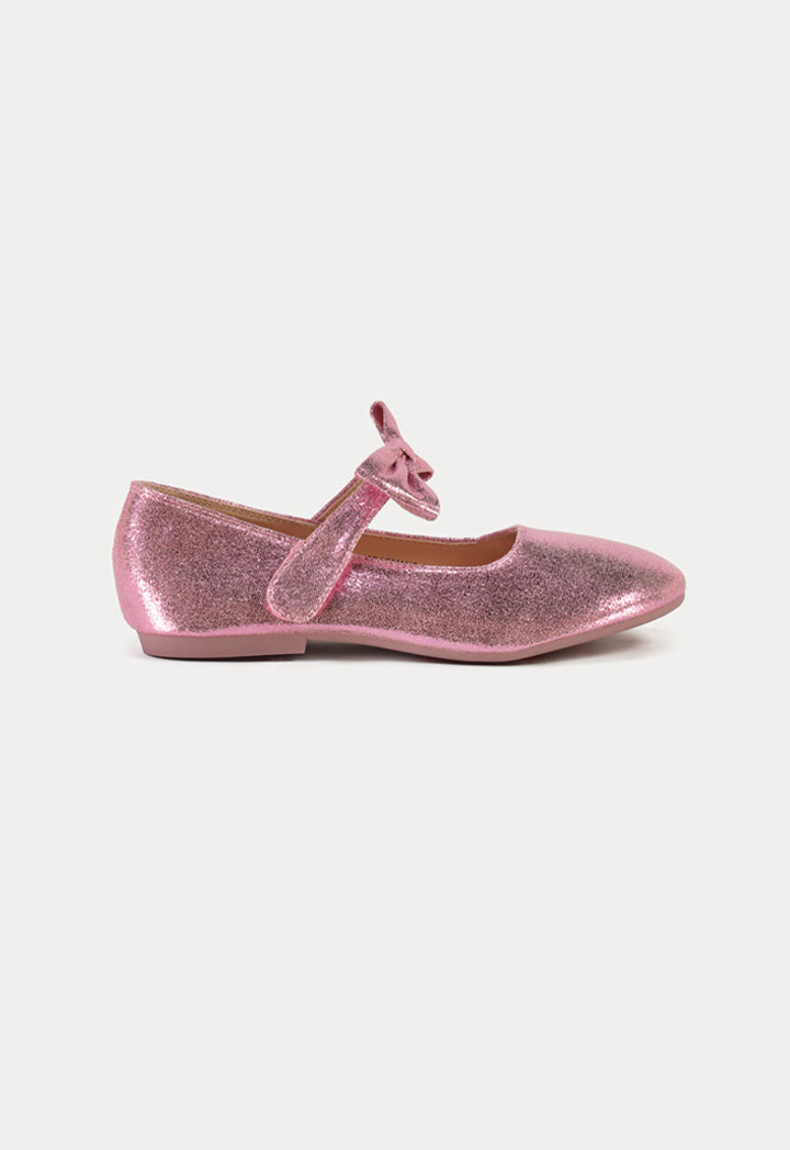 Glittery Ribbon Details Flat Shoes