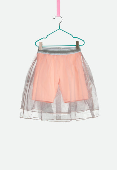 Pink Layered Tulle Skirt