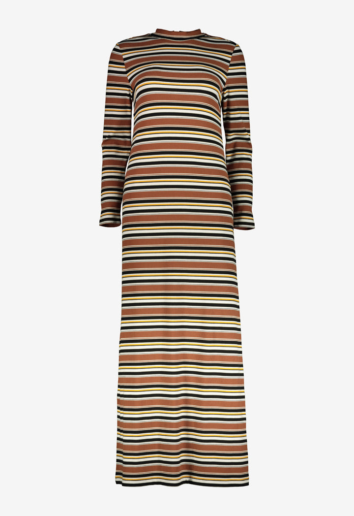 Ribbed Stripes Knit Dress