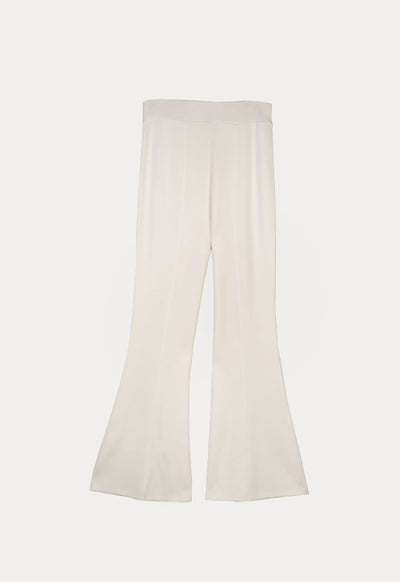 Knitted Flared Hem High Rise Pants