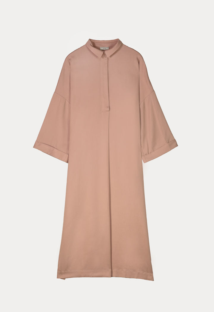 Drop Shoulder Jersey Long Dress