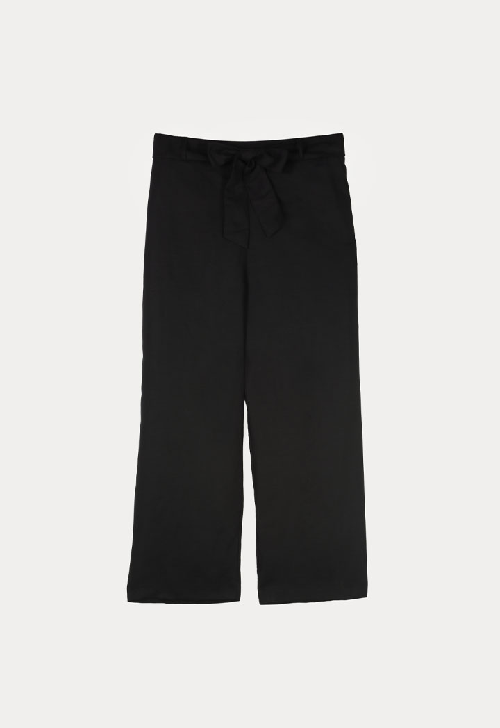 Belted Linen Wide Leg Pants