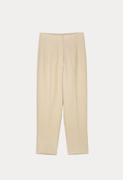 Solid Trouser With Pleats At Waist