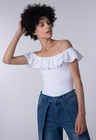 Frill Off Shoulder Bodysuit