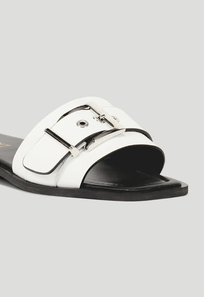 Single Buckled Strap Flat Sandals