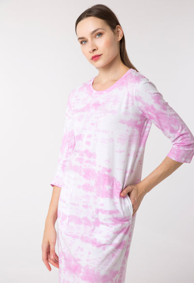 Tie Dyed T-Shirt Style Dress - Fresqa