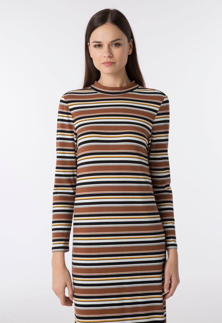 Ribbed Stripes Knit Dress