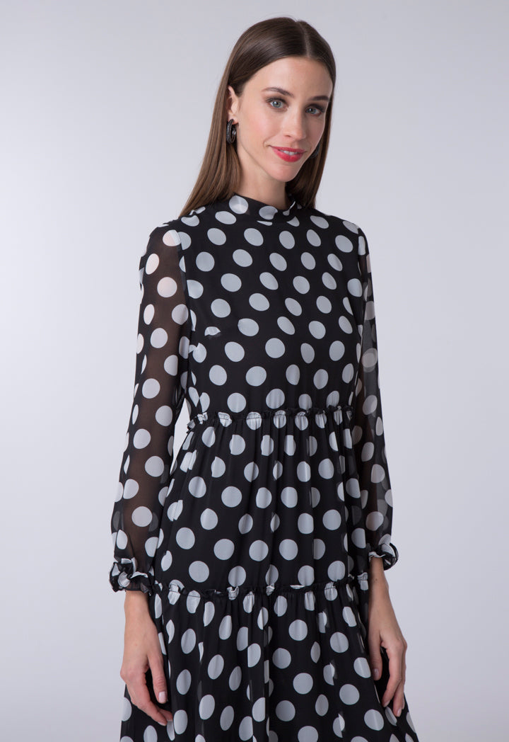 Polkadot Gathered Frill Dress